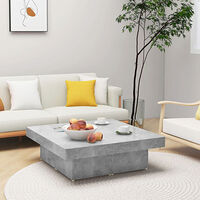 vidaXL Soffbord betonggrå 90x90x28 cm konstruerat trä