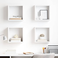 vidaXL Vägghylla kubformad 4 st vit 30x15x30