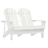 vidaXL Adirondackstol 2-sits massivt granträ vit