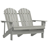 vidaXL Adirondackstol 2-sits massivt granträ grå