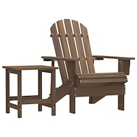 vidaXL Adirondackstol med bord massivt granträ brun