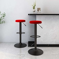 vidaXL Barstol 2 st vinröd sammet