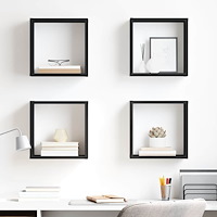 vidaXL Vägghylla kubformad 4 st svart 30x15x30 cm