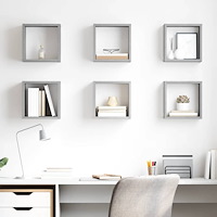 vidaXL Vägghylla kubformad 6 st betonggrå 26x15x26 cm