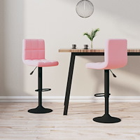 vidaXL Barstolar 2 st rosa sammet