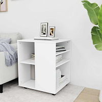 vidaXL Skåp med hjul vit 60x53x72 cm konstruerat trä