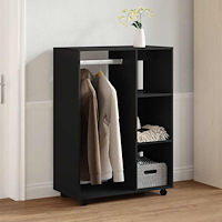 vidaXL Garderob svart 80x40x110 cm konstruerat trä