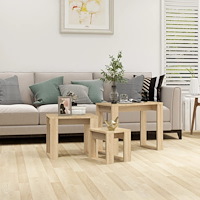 vidaXL Satsbord 3 st sonoma-ek konstruerat trä