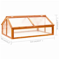 vidaXL Växthus brun 114x80x50 cm granträ