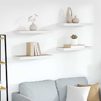 vidaXL Svävande vägghyllor 4 st ek och vit 60x23,5x3,8 cm MDF