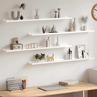 vidaXL Vägghyllor 4 st vit högglans 100x9x3 cm