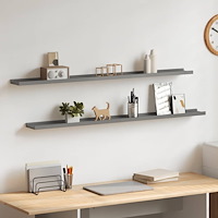 vidaXL Vägghyllor 2 st grå 115x9x3 cmX