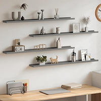 vidaXL Vägghyllor 4 st grå 100x9x3 cm