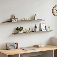 vidaXL Vägghyllor 2 st betonggrå 100x9x3 cm