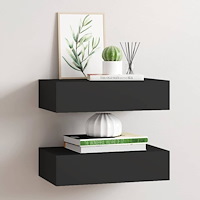vidaXL Väggmonterade lådor svart 2 st 40x23,5x10 cm MDF