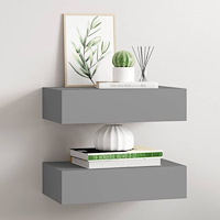 vidaXL Väggmonterade lådor grå 2 st 40x23,5x10 cm MDF