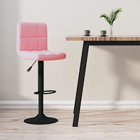 vidaXL Barstol rosa sammet