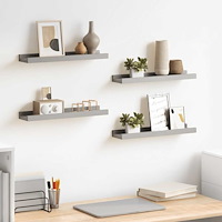 vidaXL Vägghyllor 4 st grå 40x9x3 cm