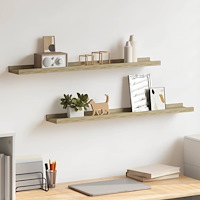 vidaXL Vägghyllor 2 st Sonoma Ek 80x9x3 cm