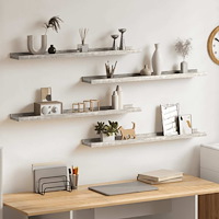 vidaXL Vägghyllor 4 st betonggrå 80x9x3 cm