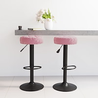 vidaXL Barstolar 2 st rosa sammet