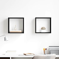 vidaXL Vägghylla kubformad 2 st svart 30x15x30 cm