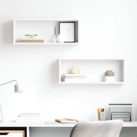 vidaXL Vägghylla kubformad 2 st vit 60x15x23 cm konstruerat trä