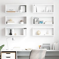 vidaXL Vägghylla kubformad 6 st vit 60x15x23 cm konstruerat trä