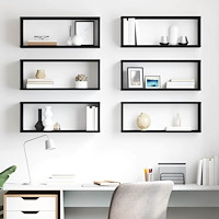 vidaXL Vägghyllor 6 st svart 60x15x23 cm konstruerat trä