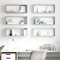 vidaXL Vägghylla kubformad 6 st betonggrå 60x15x23 cm konstruerat trä