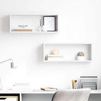 vidaXL Vägghylla kubformad 2 st vit 60x15x23 cm konstruerat trä