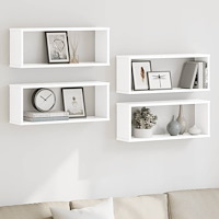 vidaXL Vägghylla kubformad 4 st vit 60x15x23 cm konstruerat trä