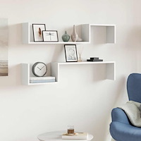 vidaXL Vägghyllor 2 st vit 100x15x20 cm konstruerat trä