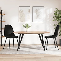 vidaXL Matstolar 2 st svart sammet