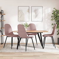 vidaXL Matstolar 4 st rosa sammet