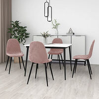 vidaXL Matstolar 4 st rosa sammet