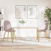vidaXL Matstolar 2 st rosa sammet