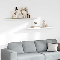 vidaXL Svävande vägghyllor 2 st ek och vit 120x23,5x3,8 cm MDF