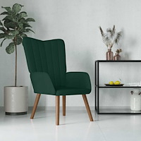 vidaXL Vilstol mörkgrön sammet