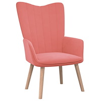 vidaXL Vilstol rosa sammet