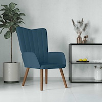 vidaXL Vilstol blå sammet