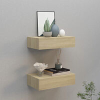 vidaXL Väggmonterade lådor ek 2 st 40x23,5x10 cm MDF