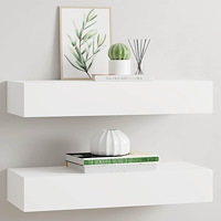 vidaXL Väggmonterad låda 2 st vit 60x23,5x10 cm MDF