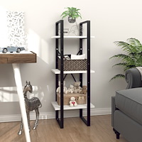 vidaXL Bokhylla 3 hyllor vit 40x30x105 cm konstruerat trä