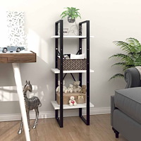 vidaXL Bokhylla 3 hyllor vit 40x30x105 cm konstruerat trä