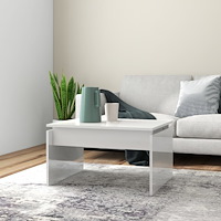 vidaXL Soffbord vit högglans 68x50x38 cm konstruerat trä