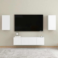 vidaXL Tv-skåp 4 delar vit konstruerat trä