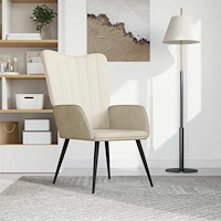 vidaXL Vilstol gräddvit sammet