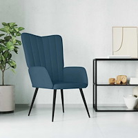 vidaXL Vilstol blå sammet