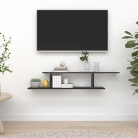 vidaXL Väggmonterad tv-hylla svart 125x18x23 cm konstruerat trä
